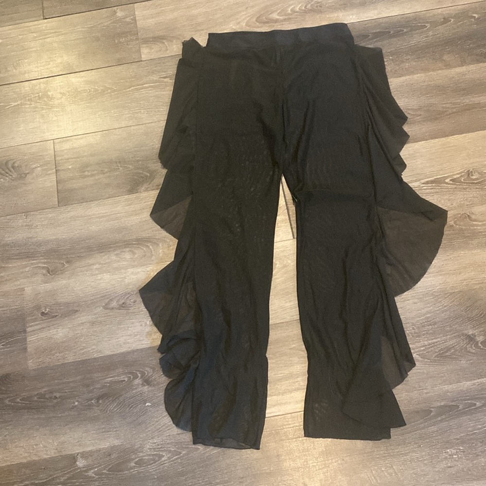 Ruffle Sheer Mesh Swimwear Bikini Cover Up Pants See Through Medium - Picture 6 of 8